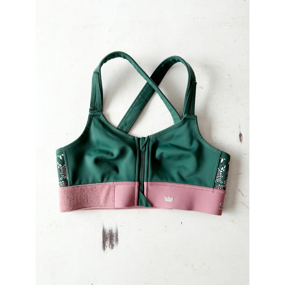 Shefit High Impact Sports Bra Green Pink Small